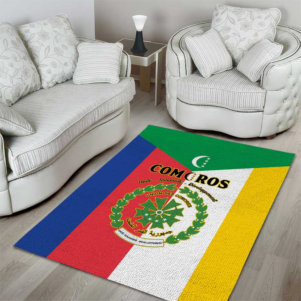 Comoros Coat Of Arms Flag Style Area Rug LT15