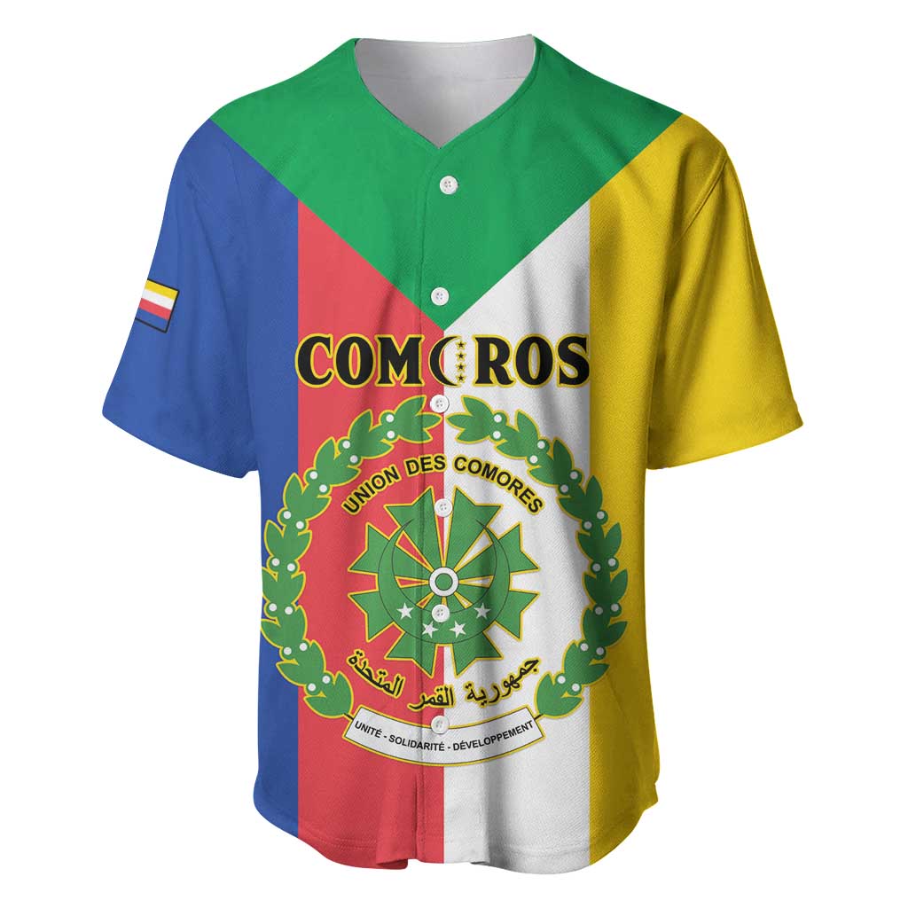 Comoros Coat Of Arms Flag Style Baseball Jersey LT15