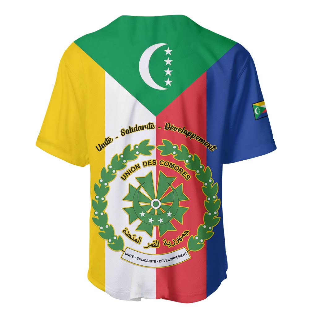 Comoros Coat Of Arms Flag Style Baseball Jersey LT15