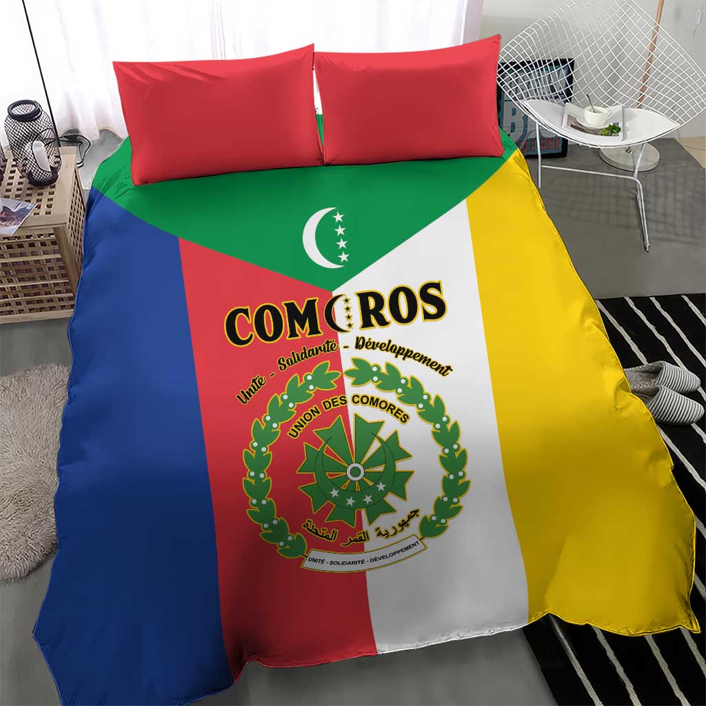 Comoros Coat Of Arms Flag Style Bedding Set LT15
