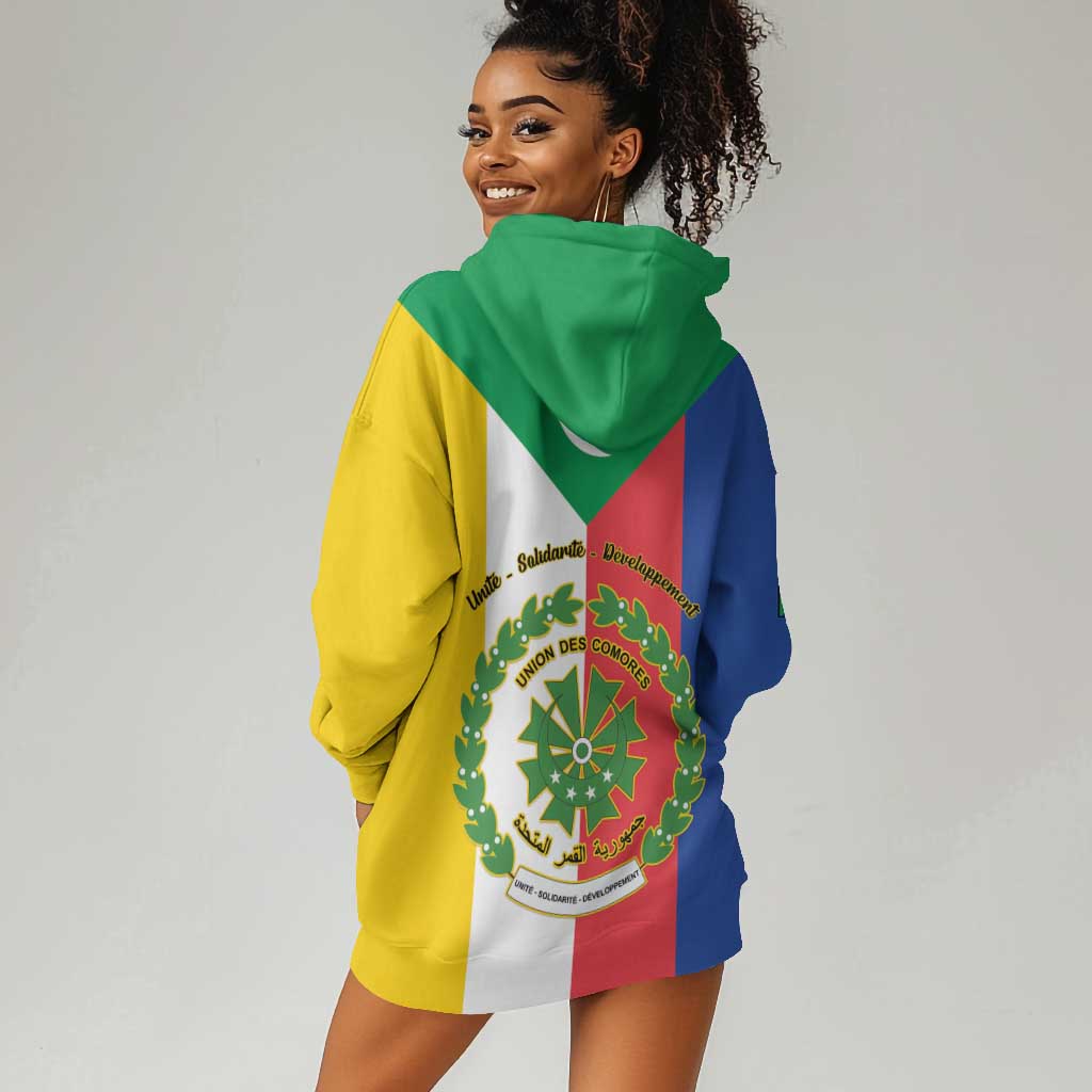 Comoros Coat Of Arms Flag Style Hoodie Dress LT15
