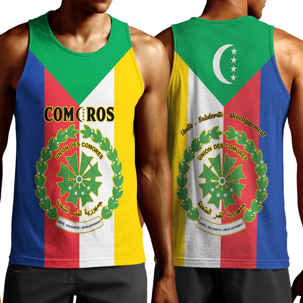 Comoros Coat Of Arms Flag Style Men Tank Top LT15