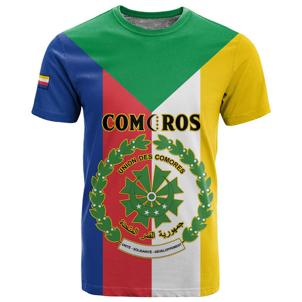 Comoros Coat Of Arms Flag Style T shirt LT15
