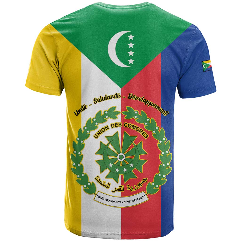 Comoros Coat Of Arms Flag Style T shirt LT15