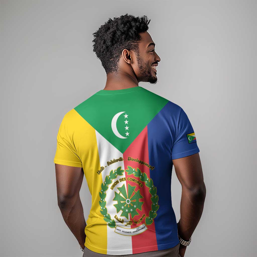Comoros Coat Of Arms Flag Style T shirt LT15