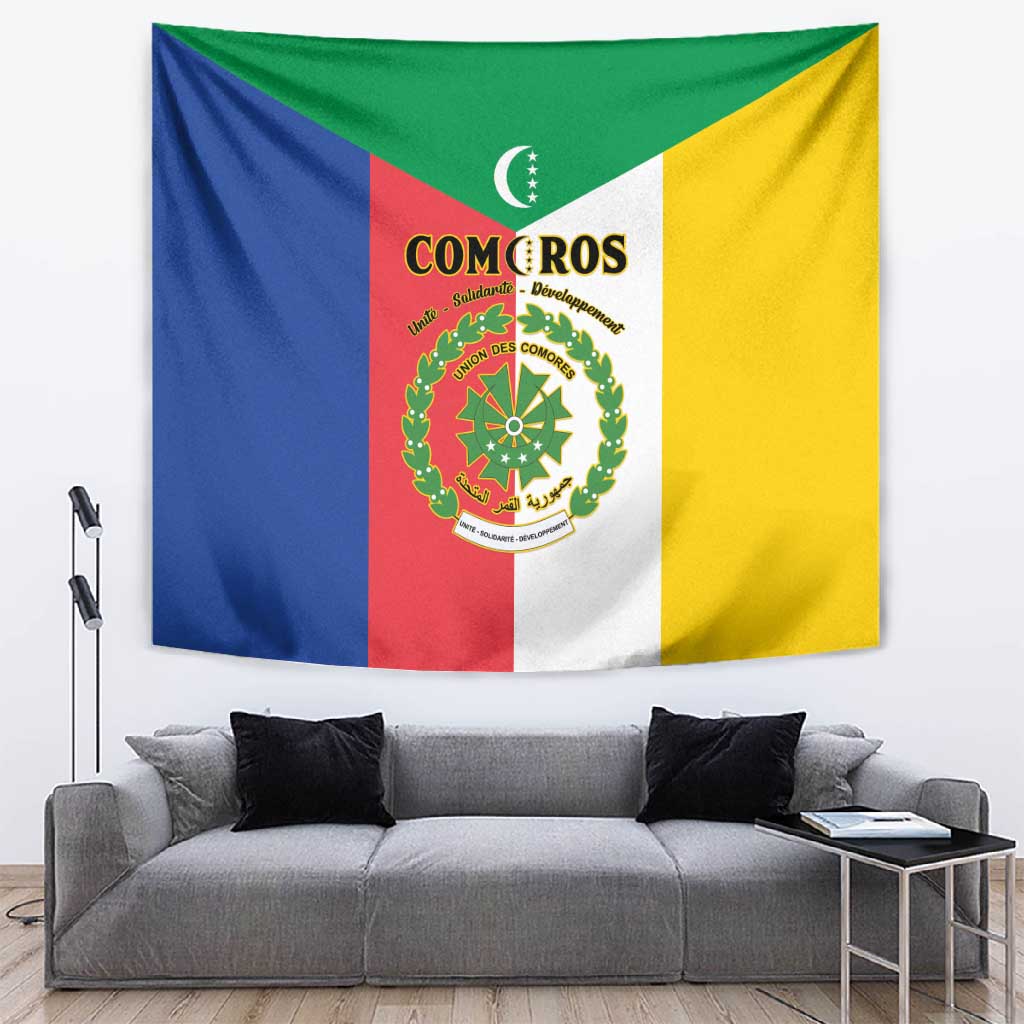 Comoros Coat Of Arms Flag Style Tapestry LT15