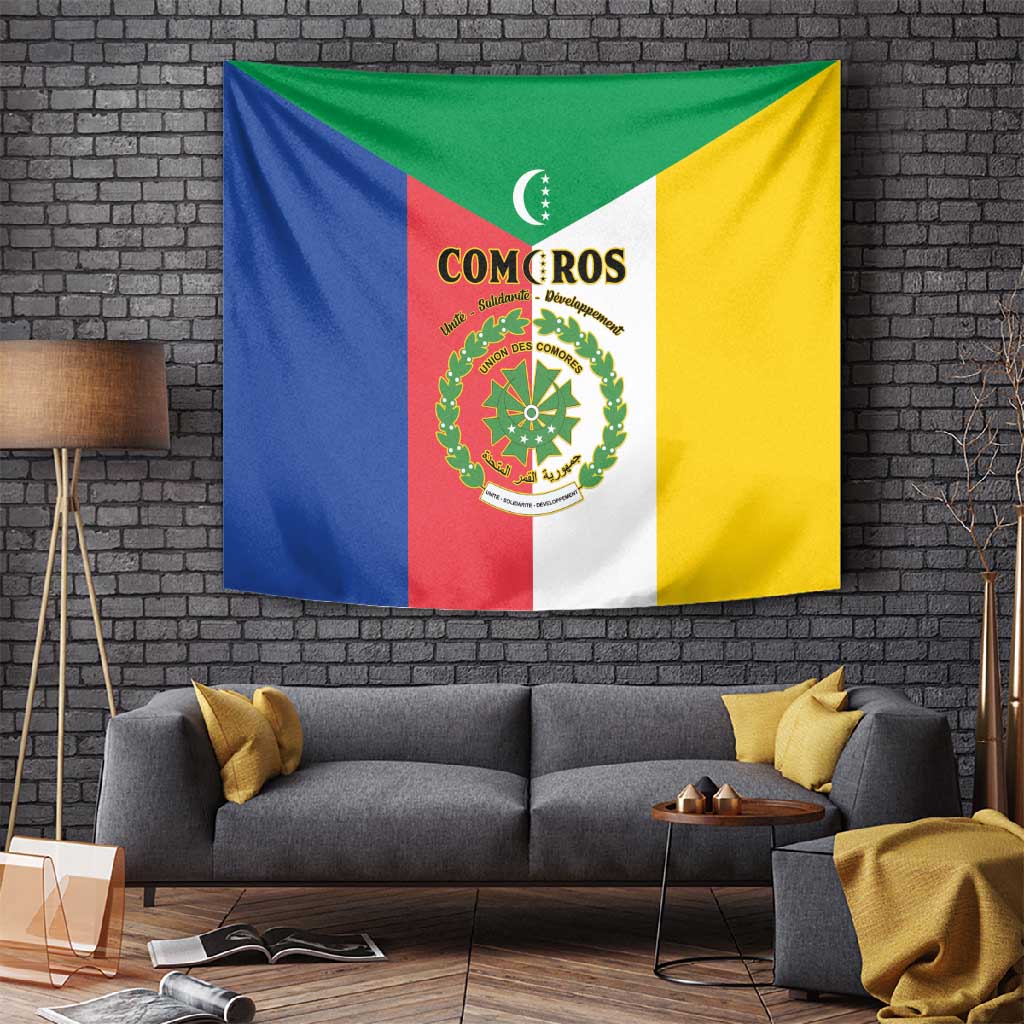 Comoros Coat Of Arms Flag Style Tapestry LT15