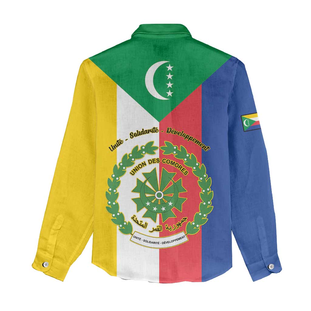 Comoros Coat Of Arms Flag Style Women Casual Shirt LT15