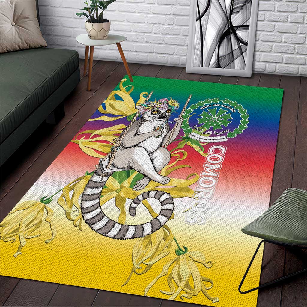 Comoros Area Rug Mongoose Lemur With Ylang Ylang LT15