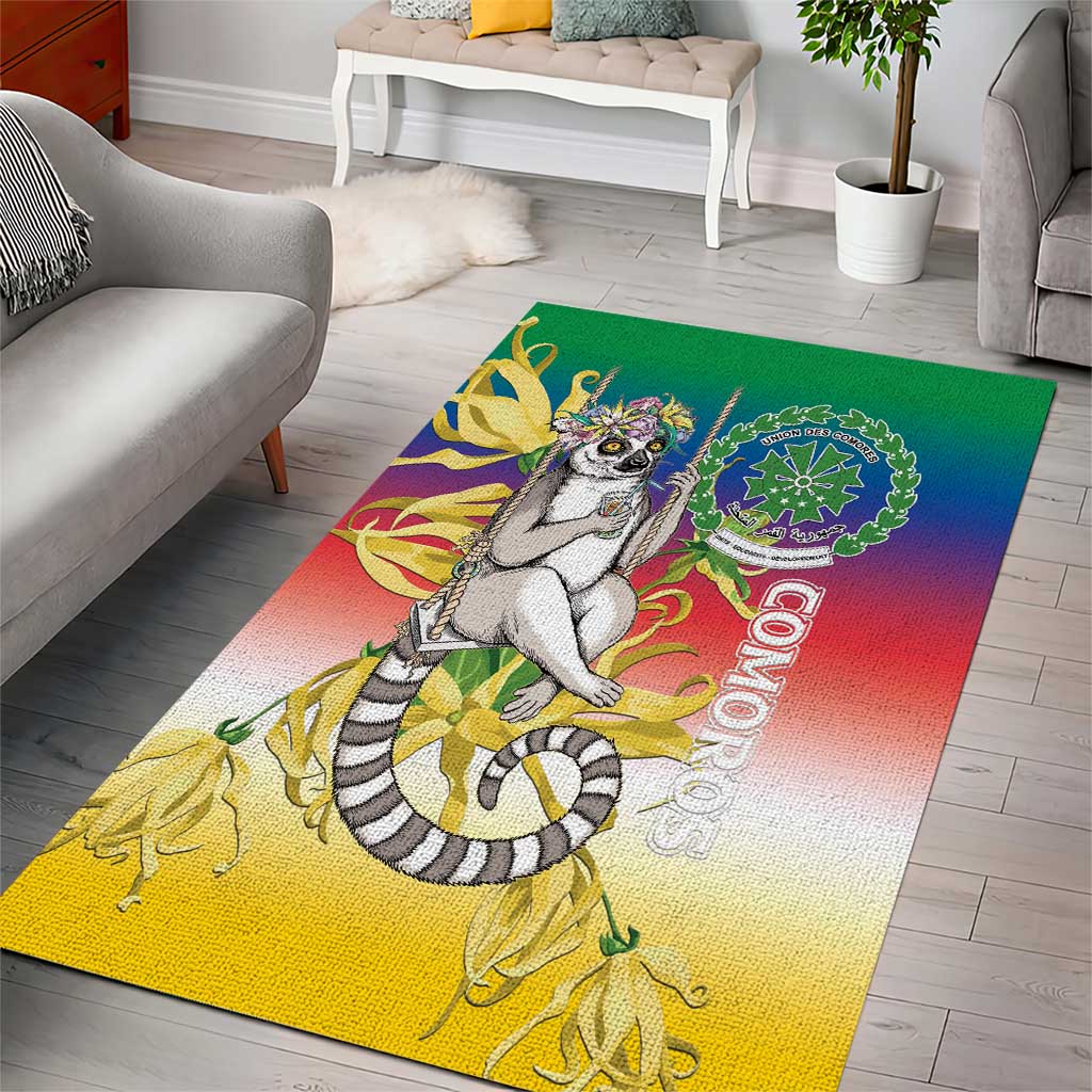 Comoros Area Rug Mongoose Lemur With Ylang Ylang LT15