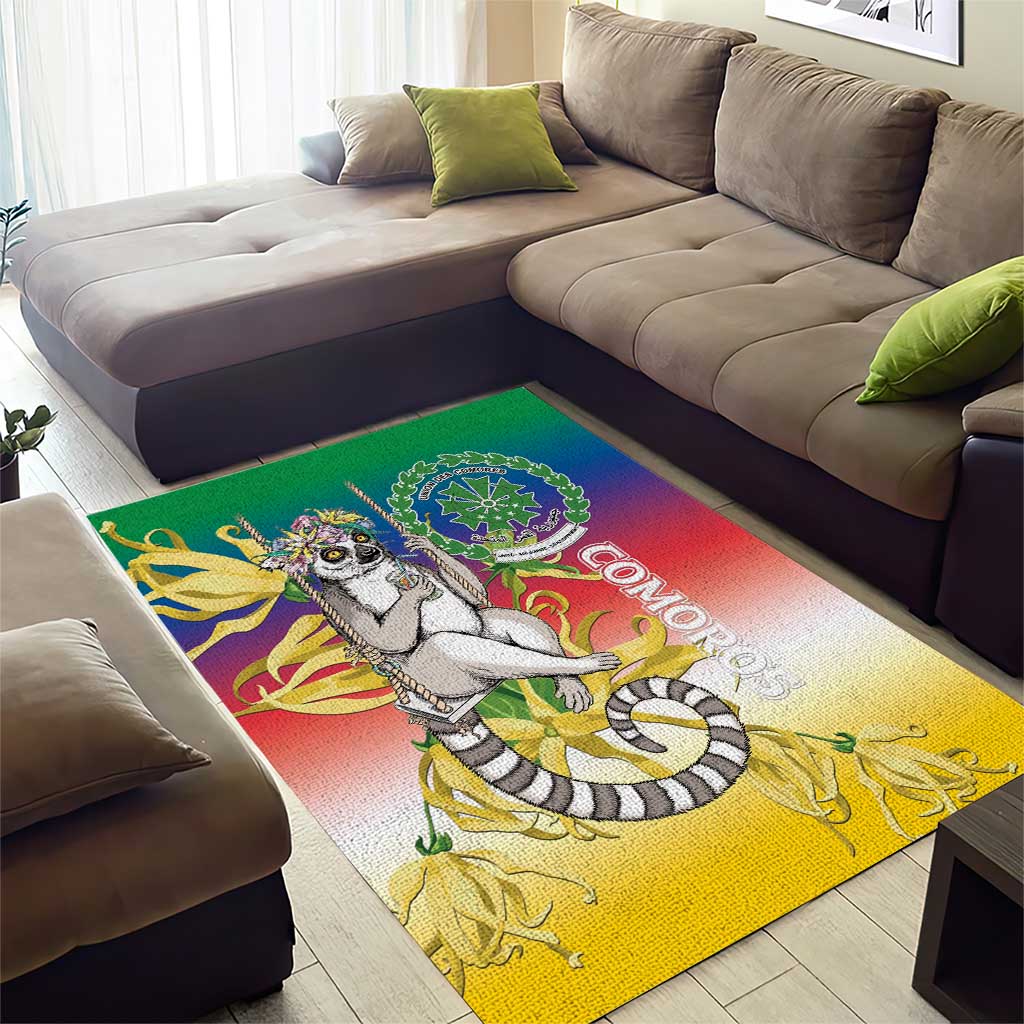 Comoros Area Rug Mongoose Lemur With Ylang Ylang LT15