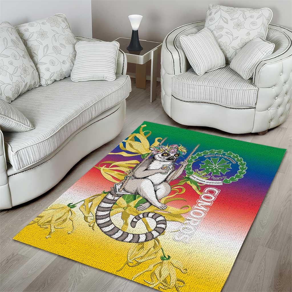 Comoros Area Rug Mongoose Lemur With Ylang Ylang LT15