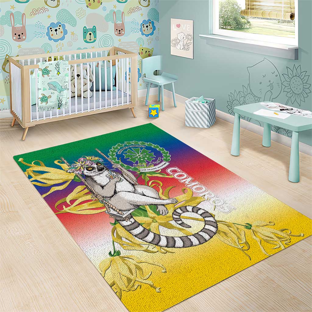 Comoros Area Rug Mongoose Lemur With Ylang Ylang LT15