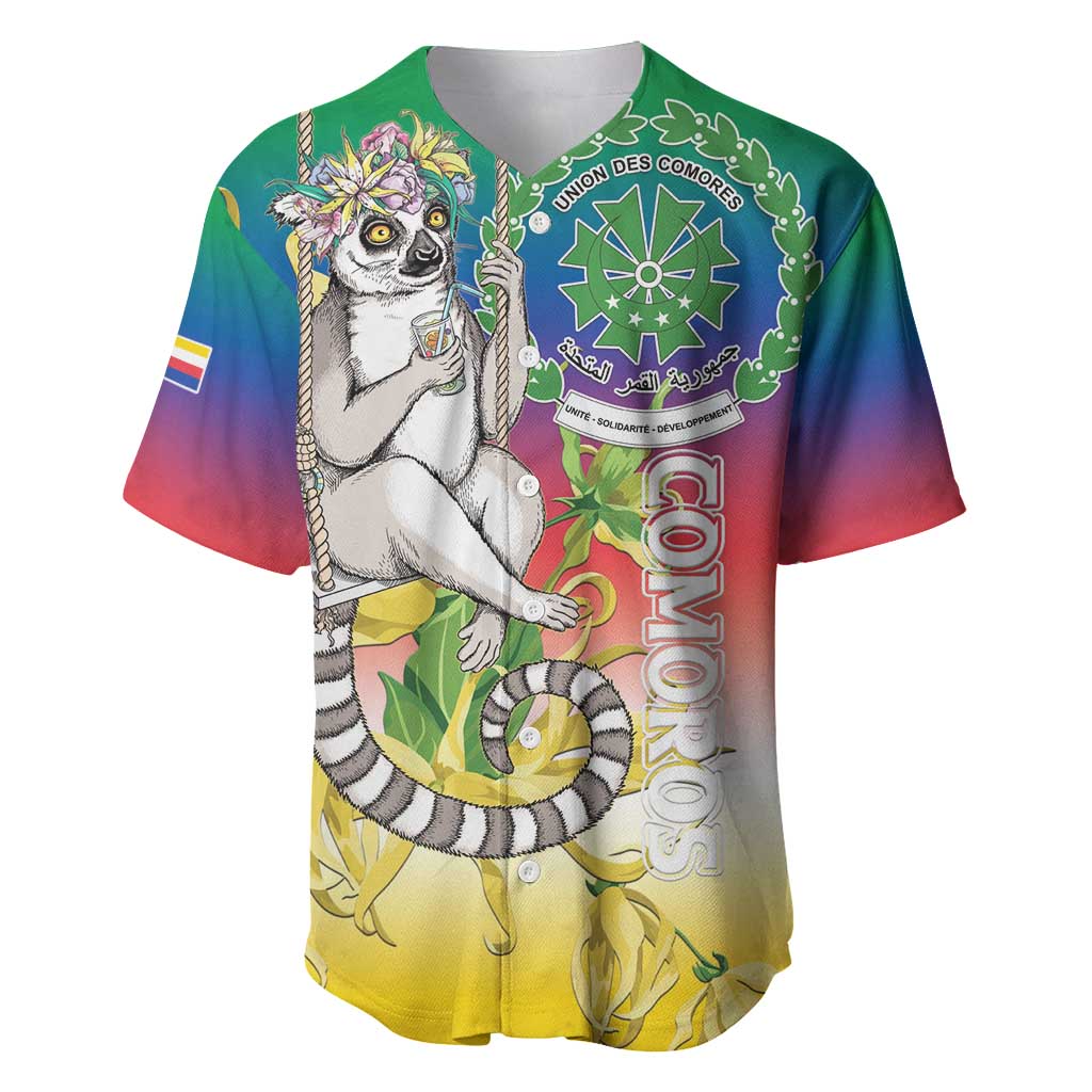 Comoros Baseball Jersey Mongoose Lemur With Ylang Ylang LT15