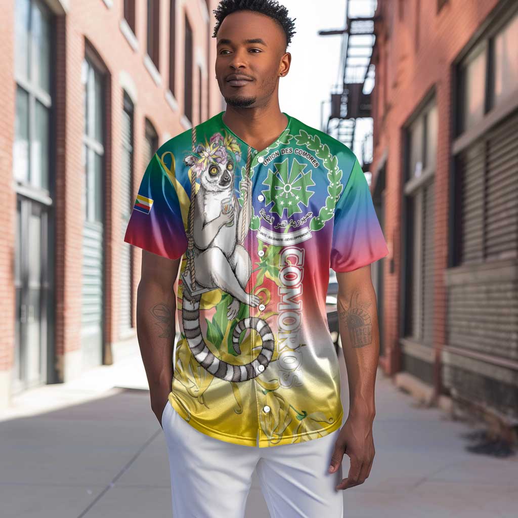 Comoros Baseball Jersey Mongoose Lemur With Ylang Ylang LT15