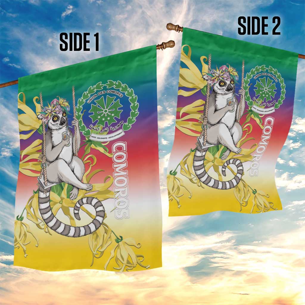 Comoros Garden Flag Mongoose Lemur With Ylang Ylang LT15