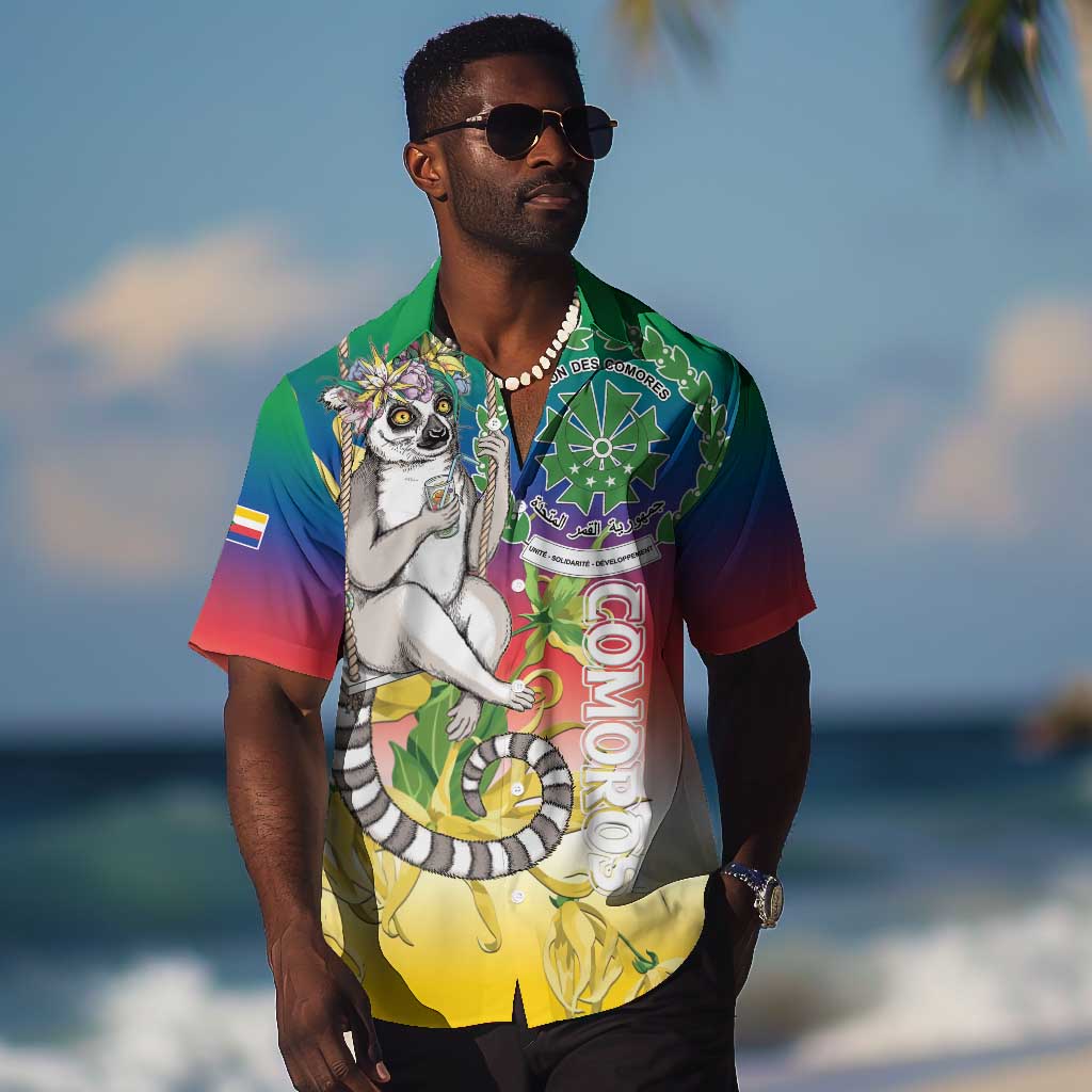 Comoros Hawaiian Shirt Mongoose Lemur With Ylang Ylang LT15