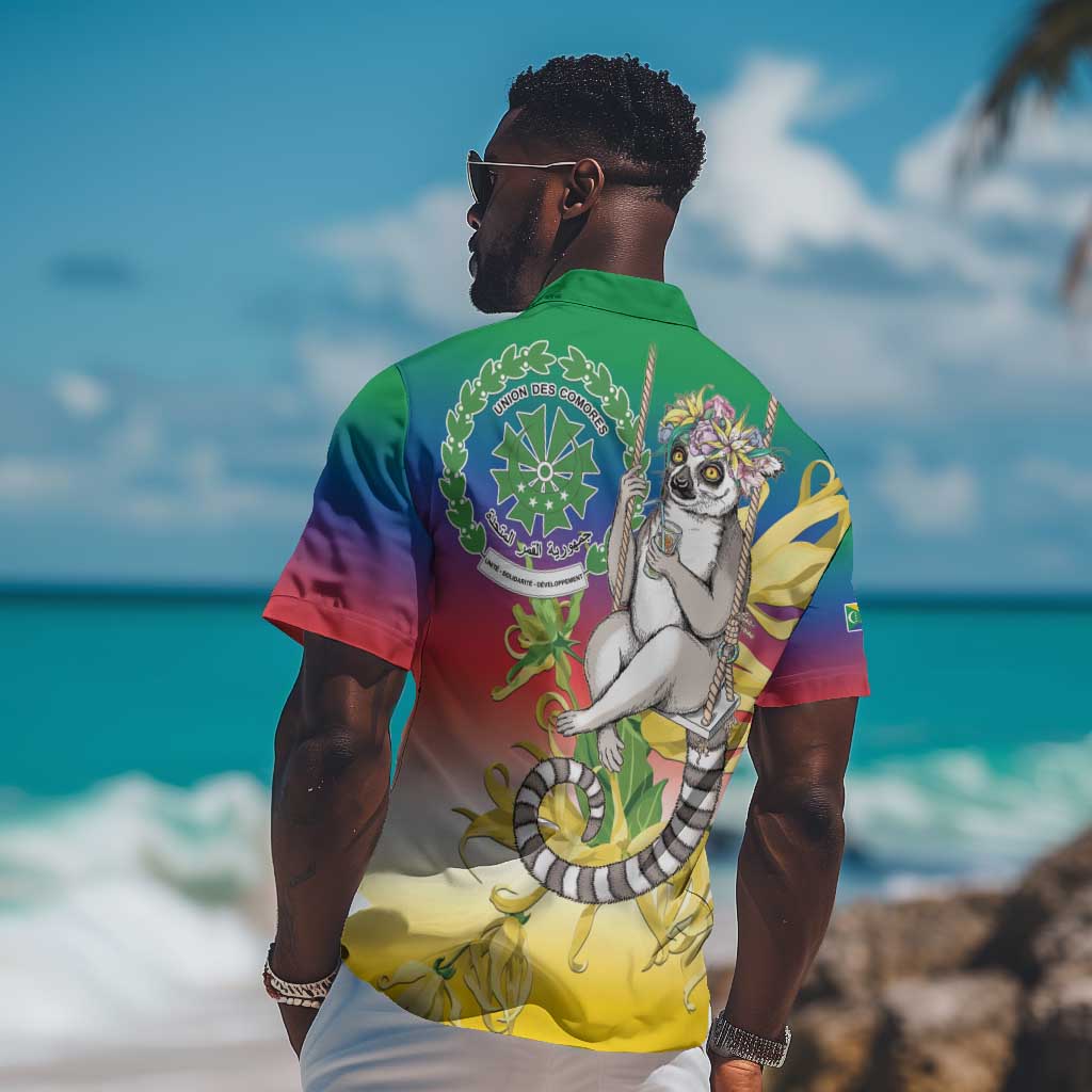 Comoros Hawaiian Shirt Mongoose Lemur With Ylang Ylang LT15