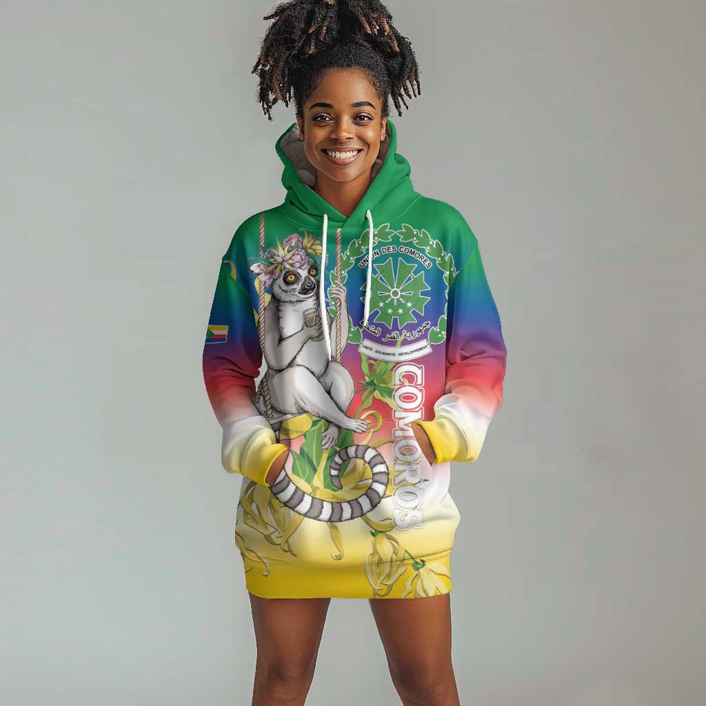 Comoros Hoodie Dress Mongoose Lemur With Ylang Ylang LT15