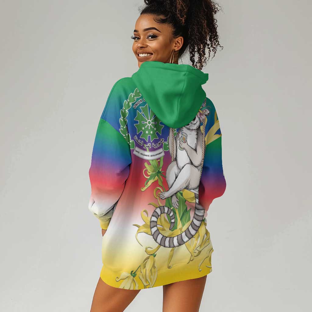 Comoros Hoodie Dress Mongoose Lemur With Ylang Ylang LT15
