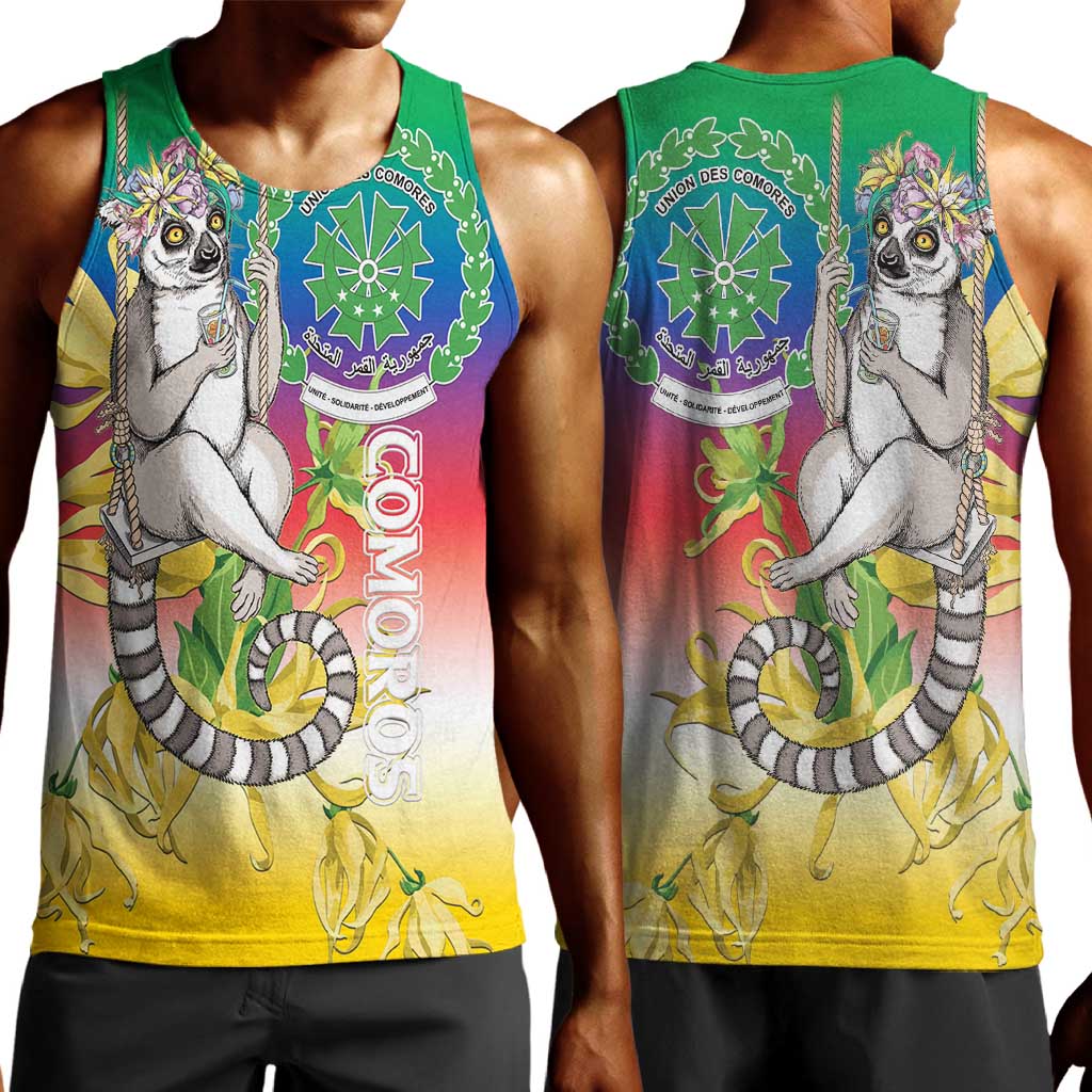 Comoros Men Tank Top Mongoose Lemur With Ylang Ylang LT15