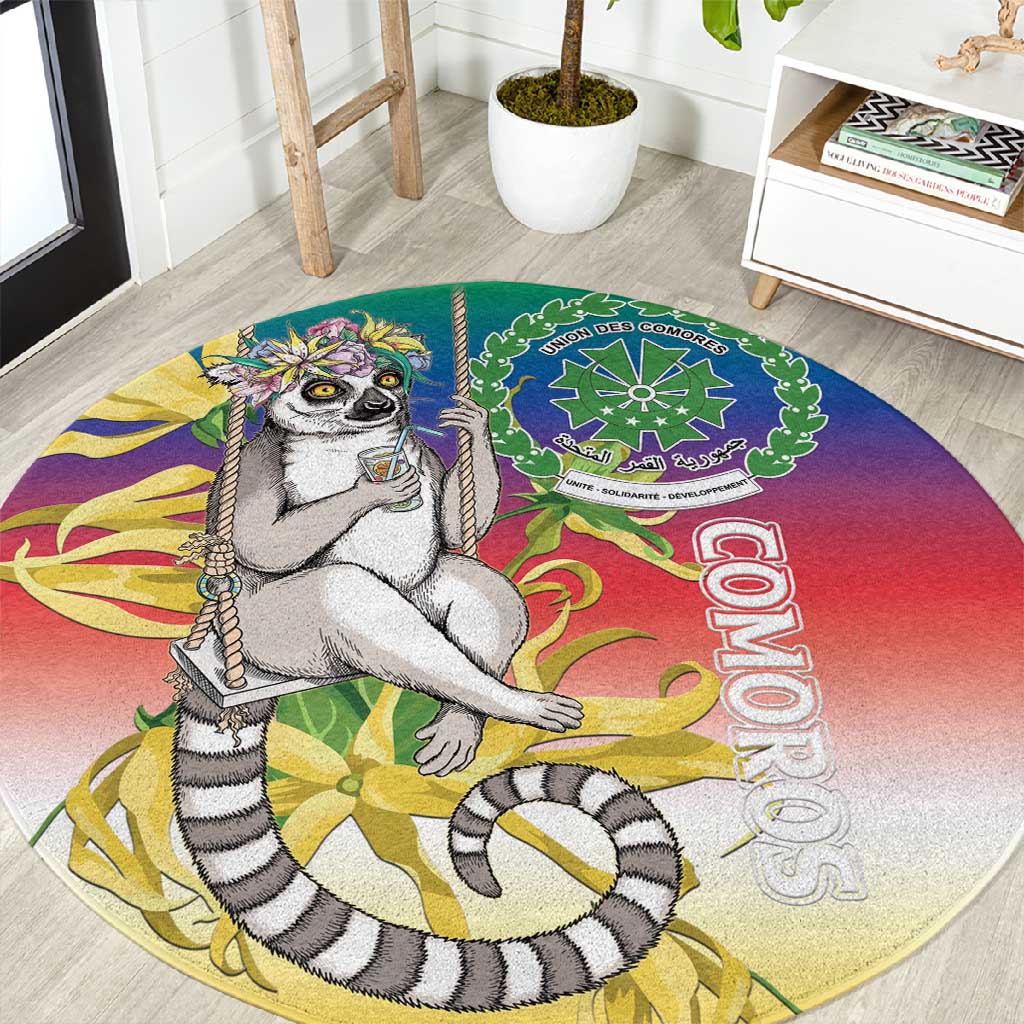 Comoros Round Carpet Mongoose Lemur With Ylang Ylang LT15