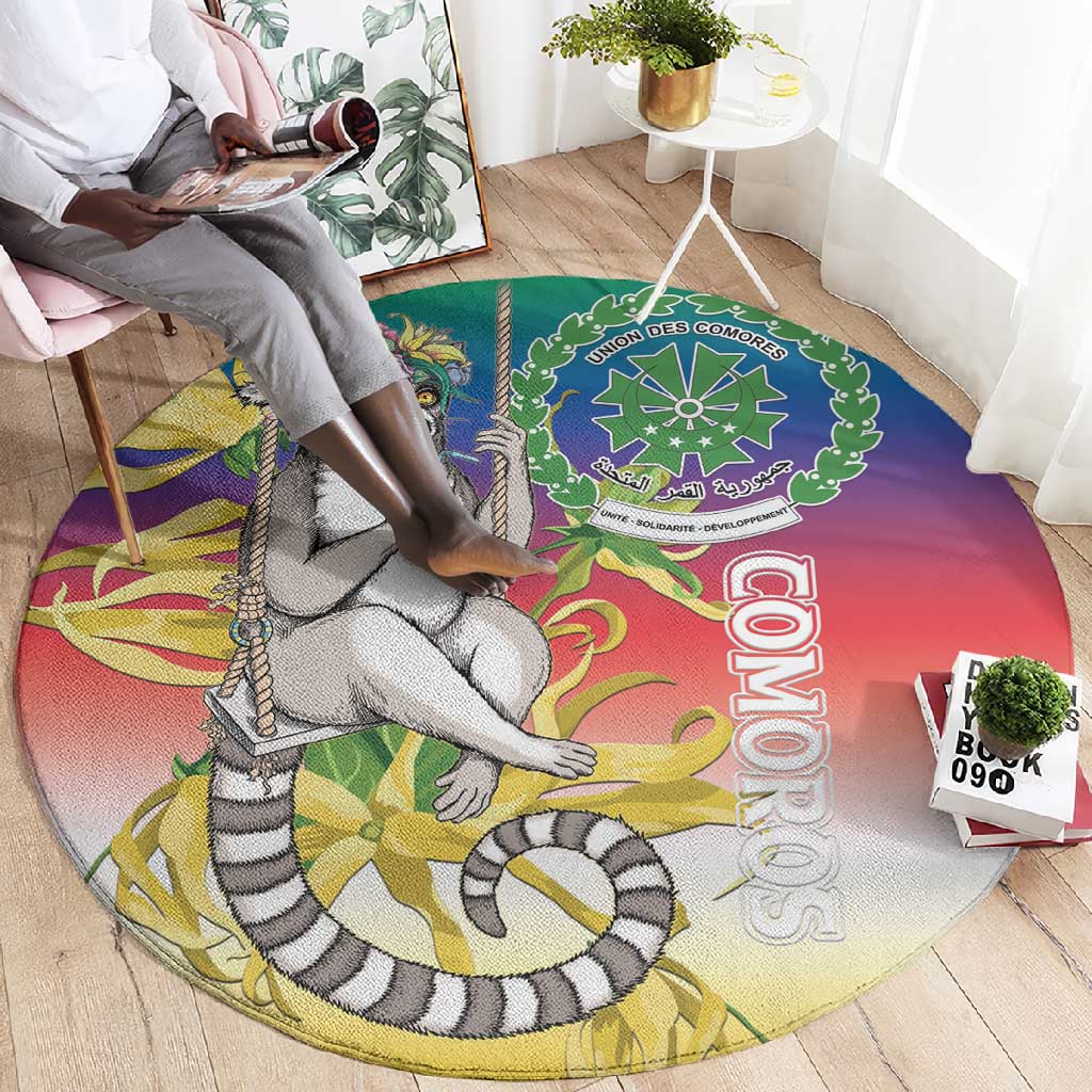 Comoros Round Carpet Mongoose Lemur With Ylang Ylang LT15