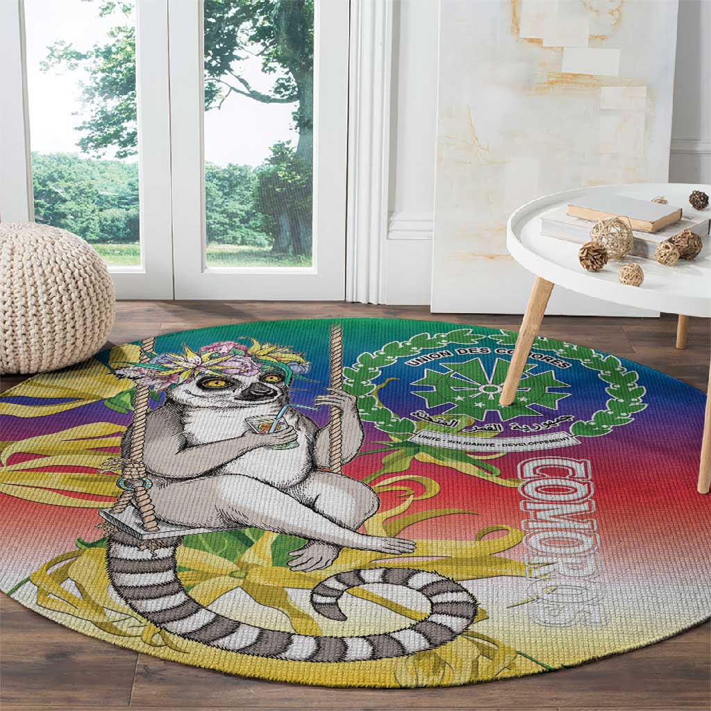 Comoros Round Carpet Mongoose Lemur With Ylang Ylang LT15