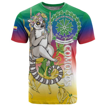 Comoros T shirt Mongoose Lemur With Ylang Ylang LT15