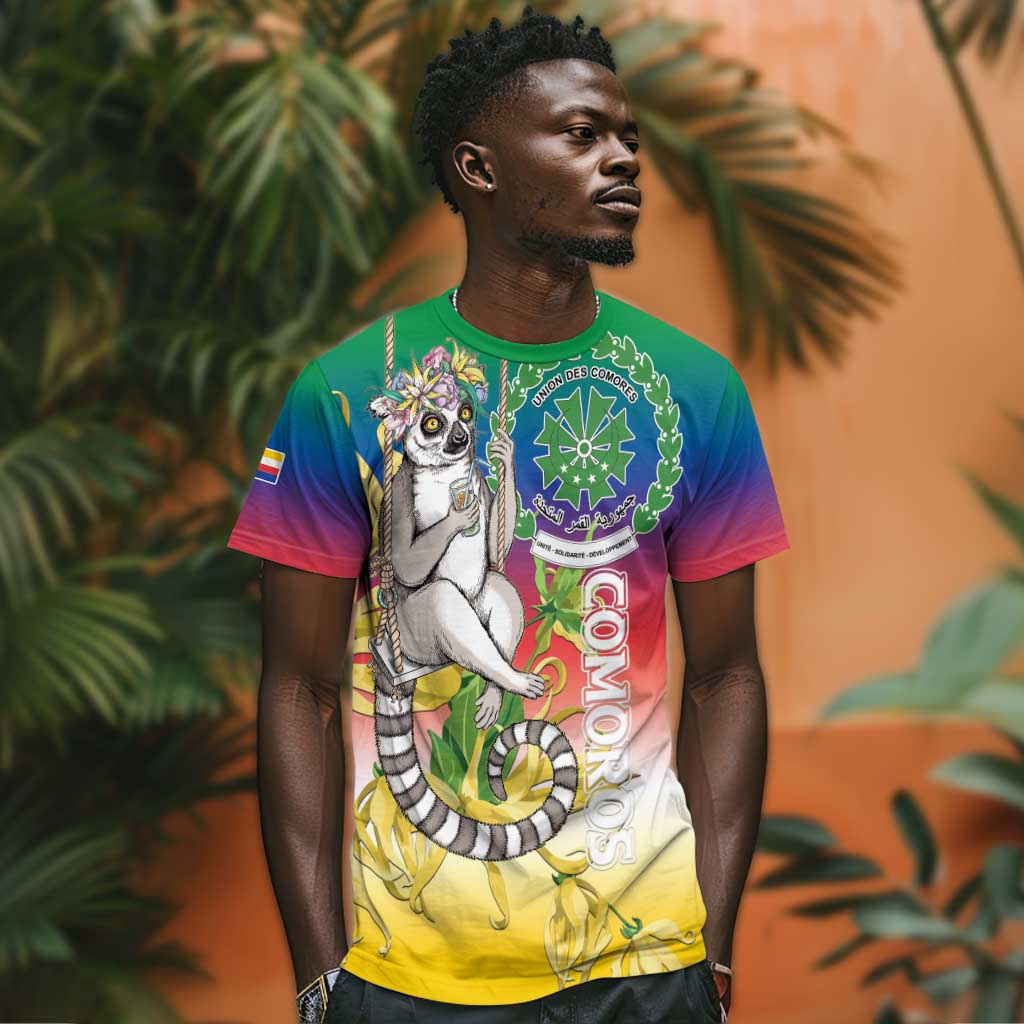 Comoros T shirt Mongoose Lemur With Ylang Ylang LT15