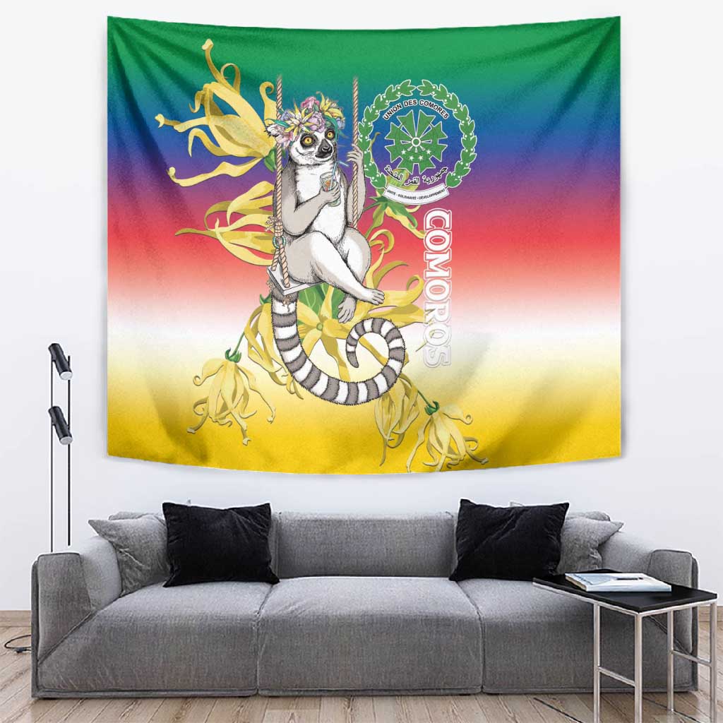 Comoros Tapestry Mongoose Lemur With Ylang Ylang LT15
