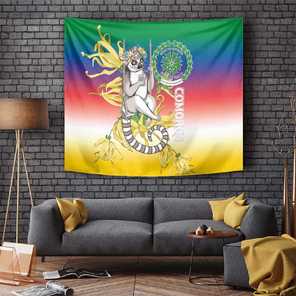 Comoros Tapestry Mongoose Lemur With Ylang Ylang LT15