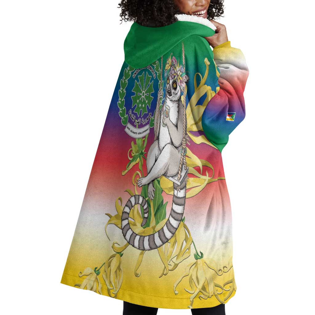 Comoros Wearable Blanket Hoodie Mongoose Lemur With Ylang Ylang LT15
