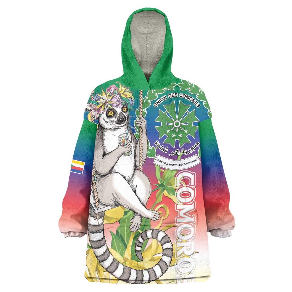 Comoros Wearable Blanket Hoodie Mongoose Lemur With Ylang Ylang LT15