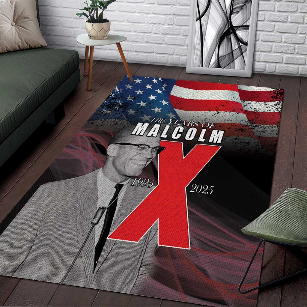 100 Years of Malcolm X Area Rug His Legacy for Black LT15