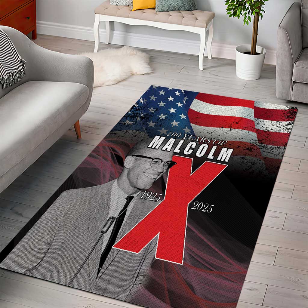 100 Years of Malcolm X Area Rug His Legacy for Black LT15