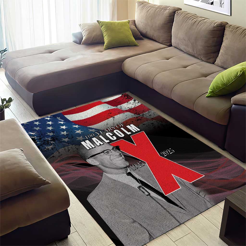 100 Years of Malcolm X Area Rug His Legacy for Black LT15