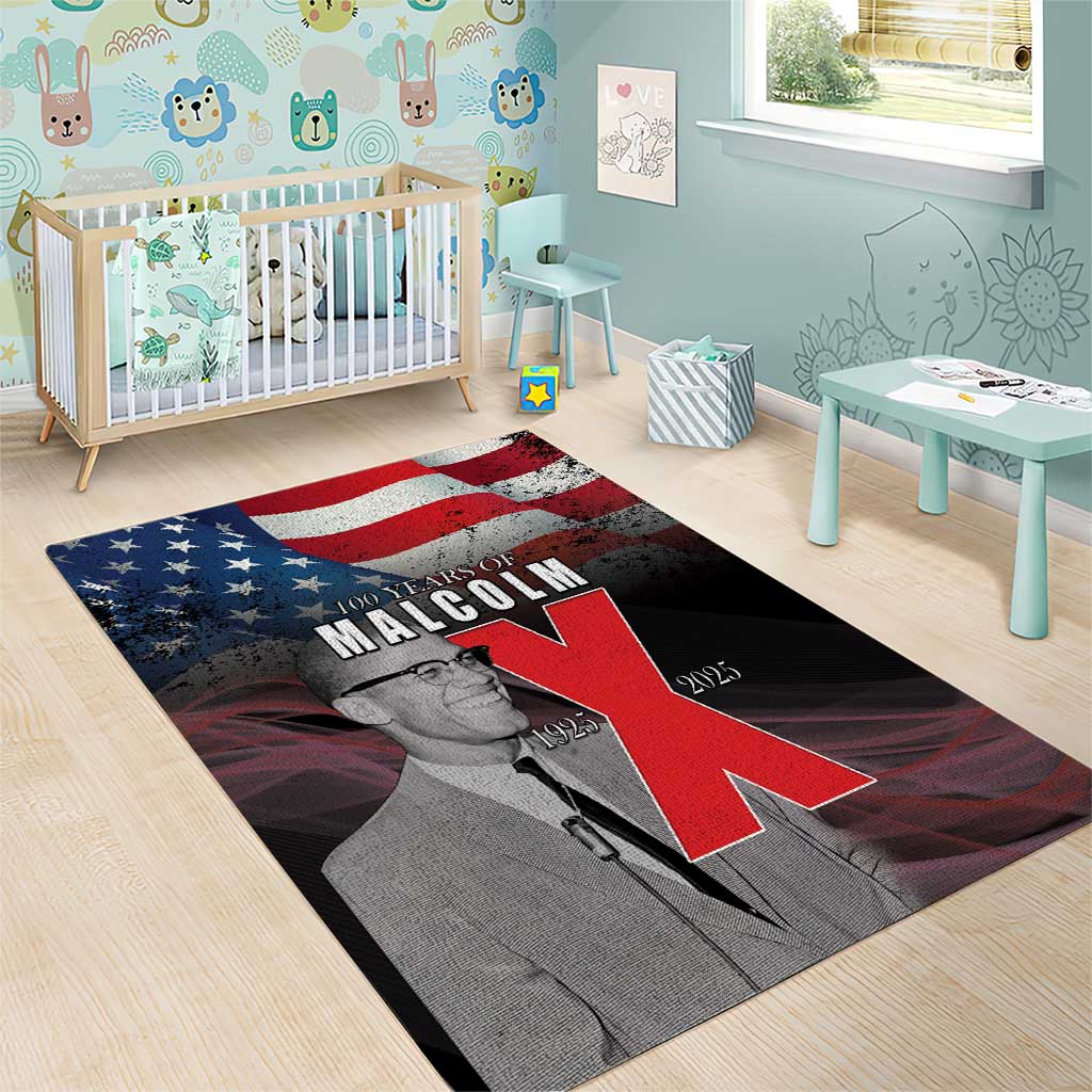 100 Years of Malcolm X Area Rug His Legacy for Black LT15