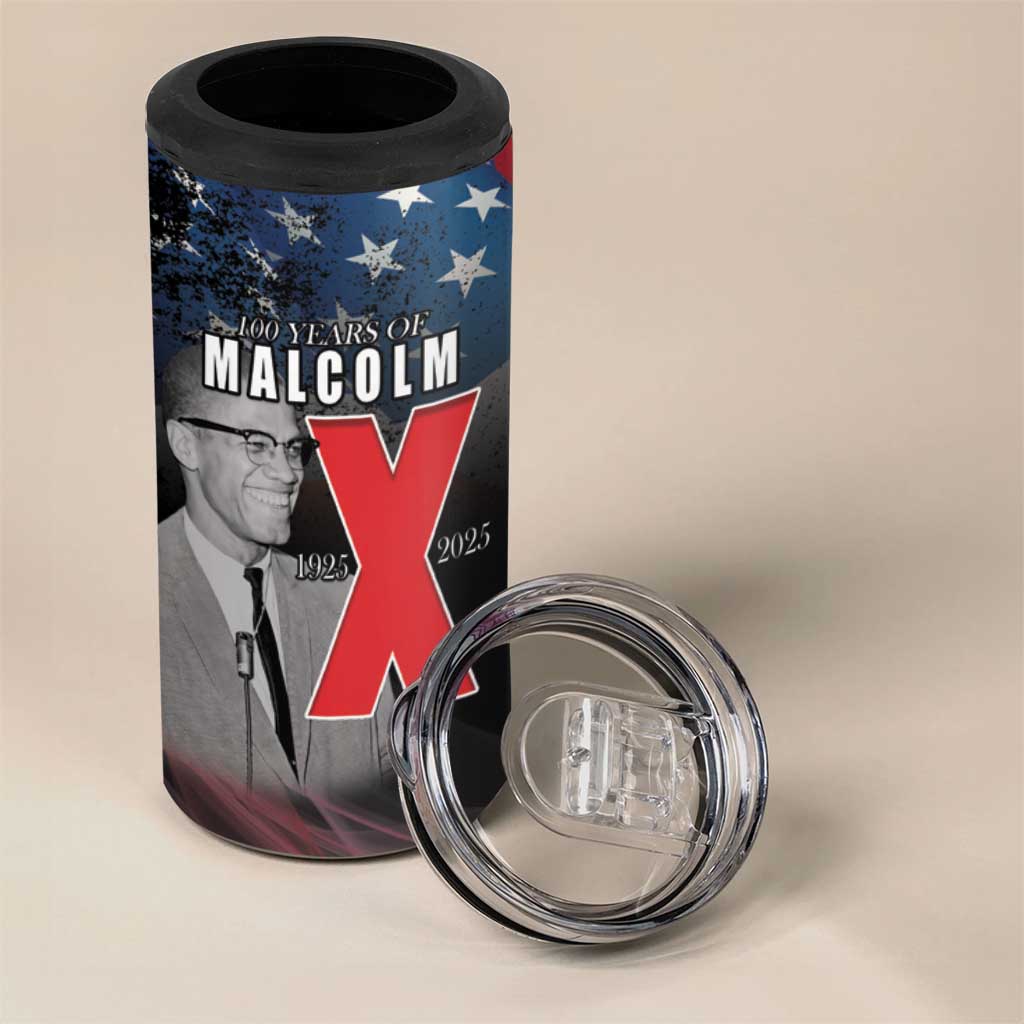 100 Years of Malcolm X 4 in 1 Can Cooler Tumbler His Legacy for Black LT15