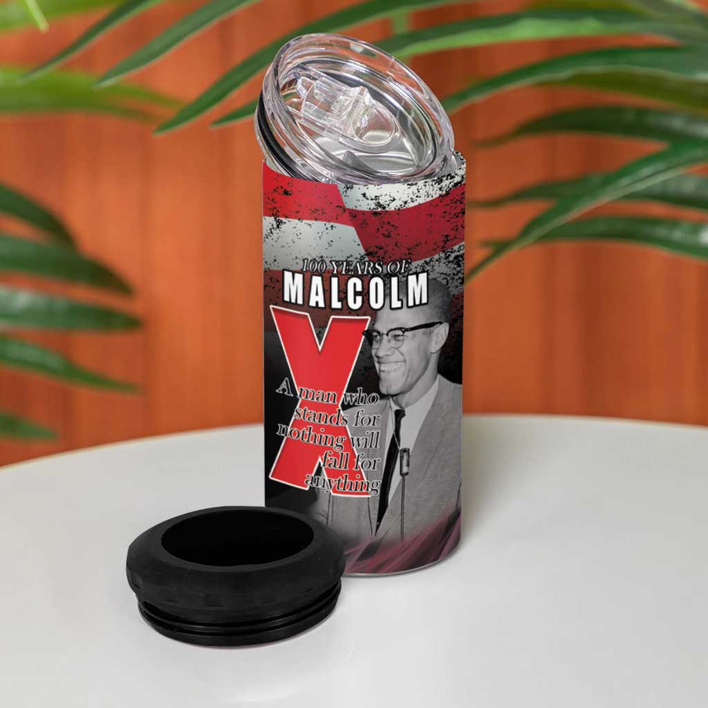100 Years of Malcolm X 4 in 1 Can Cooler Tumbler His Legacy for Black LT15