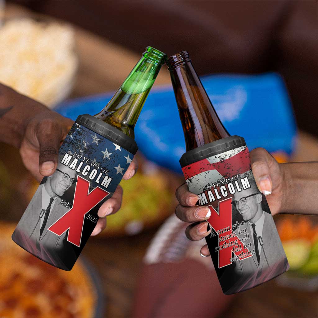 100 Years of Malcolm X 4 in 1 Can Cooler Tumbler His Legacy for Black LT15