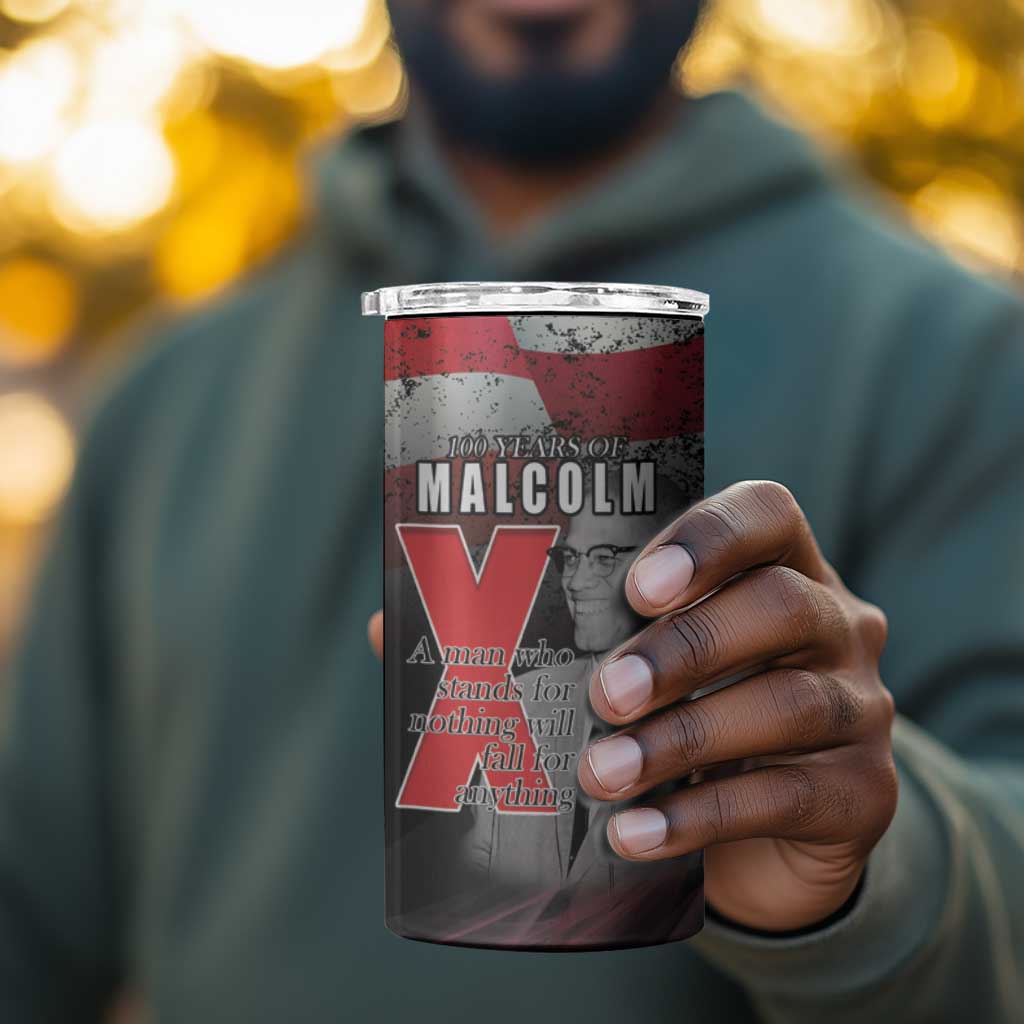 100 Years of Malcolm X 4 in 1 Can Cooler Tumbler His Legacy for Black LT15