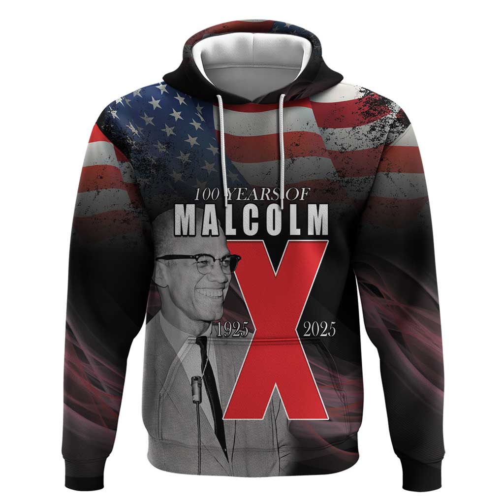 African American El Hajj Malik El Shabazz Hoodie 100 Years of Malcolm X LT15