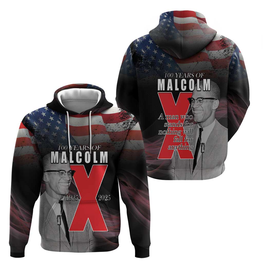 African American El Hajj Malik El Shabazz Hoodie 100 Years of Malcolm X LT15