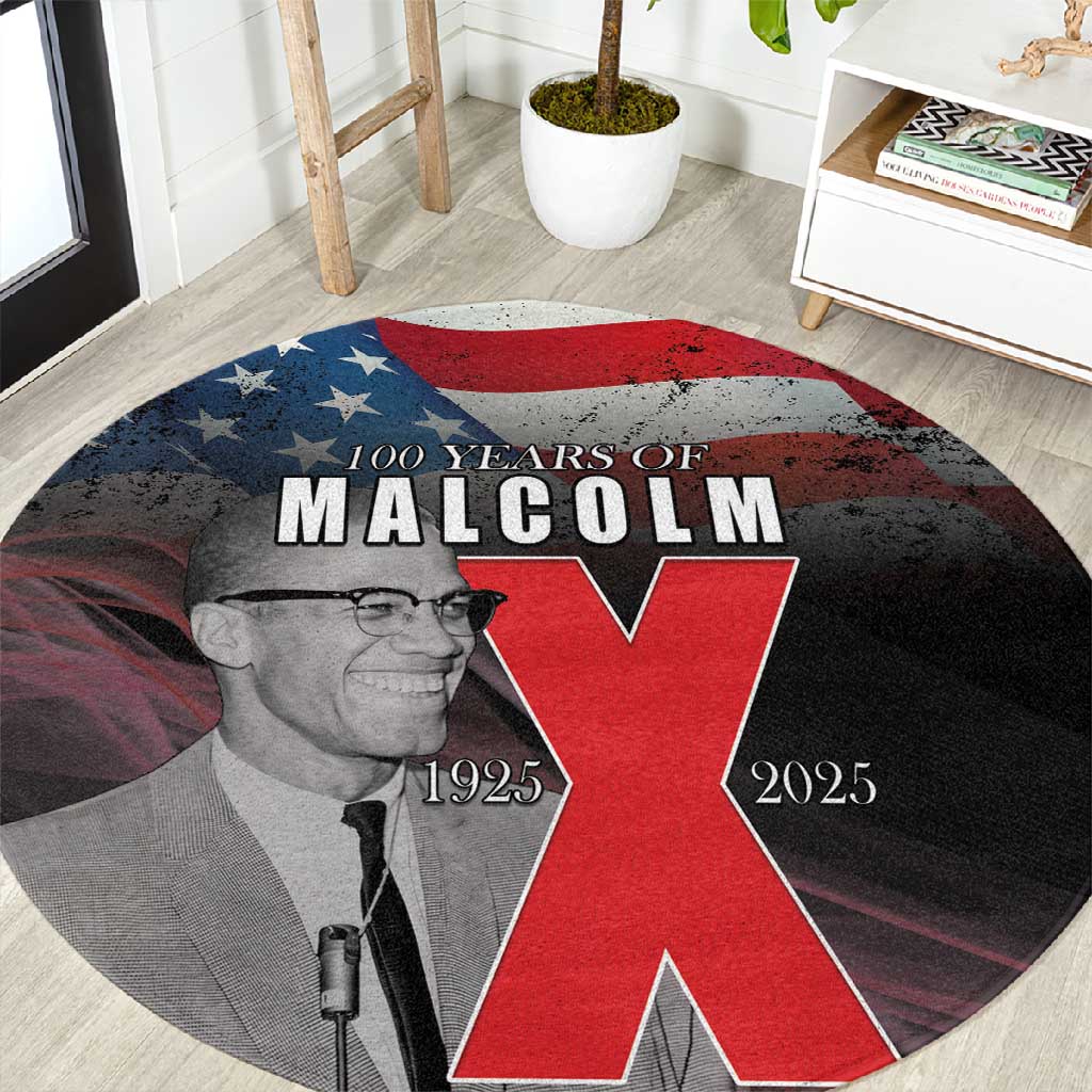 100 Years of Malcolm X Round Carpet His Legacy for Black LT15
