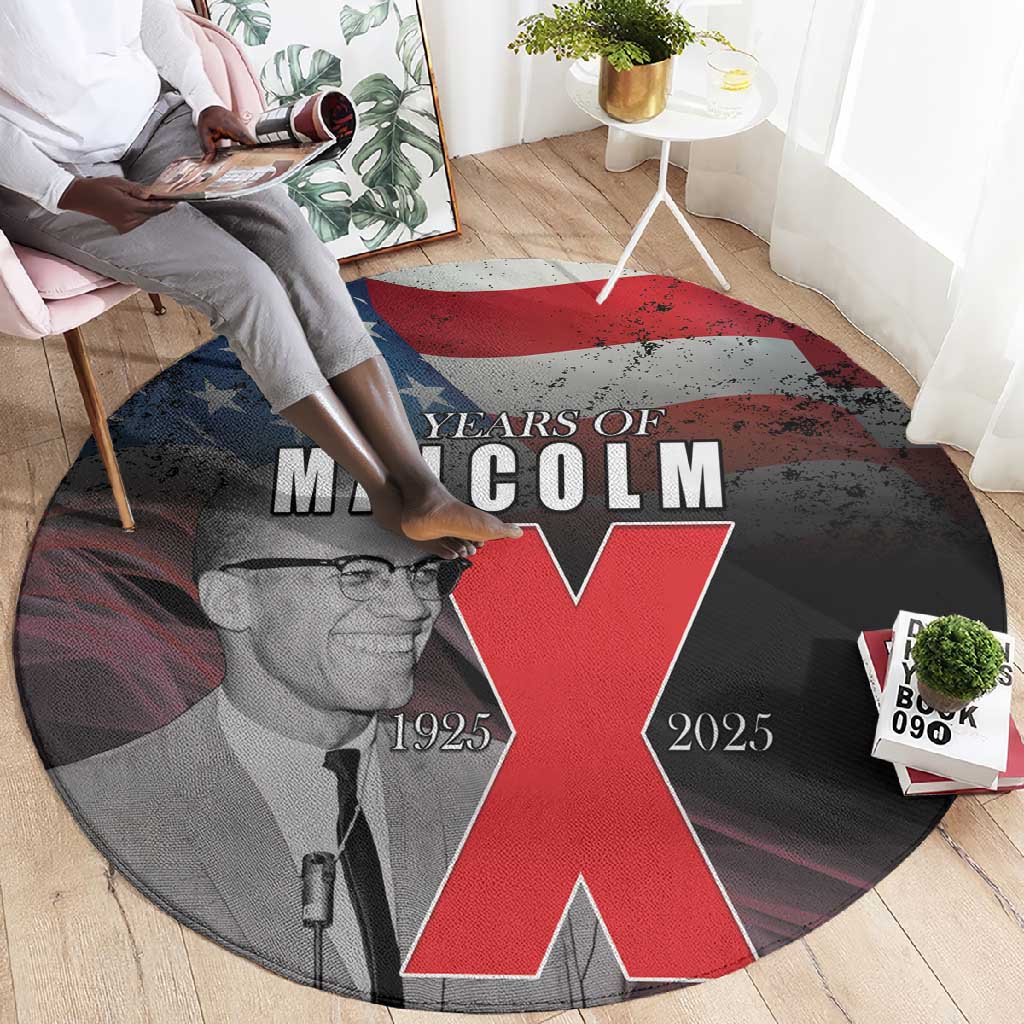100 Years of Malcolm X Round Carpet His Legacy for Black LT15