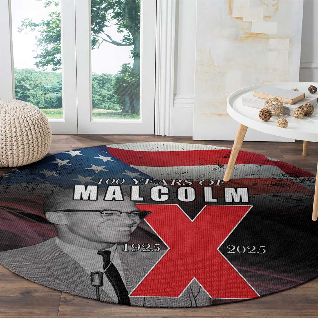 100 Years of Malcolm X Round Carpet His Legacy for Black LT15