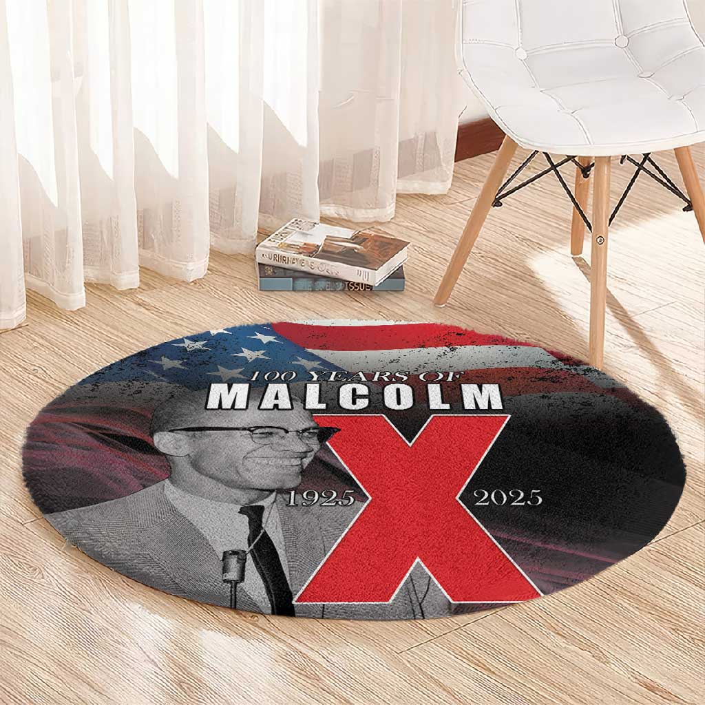 100 Years of Malcolm X Round Carpet His Legacy for Black LT15
