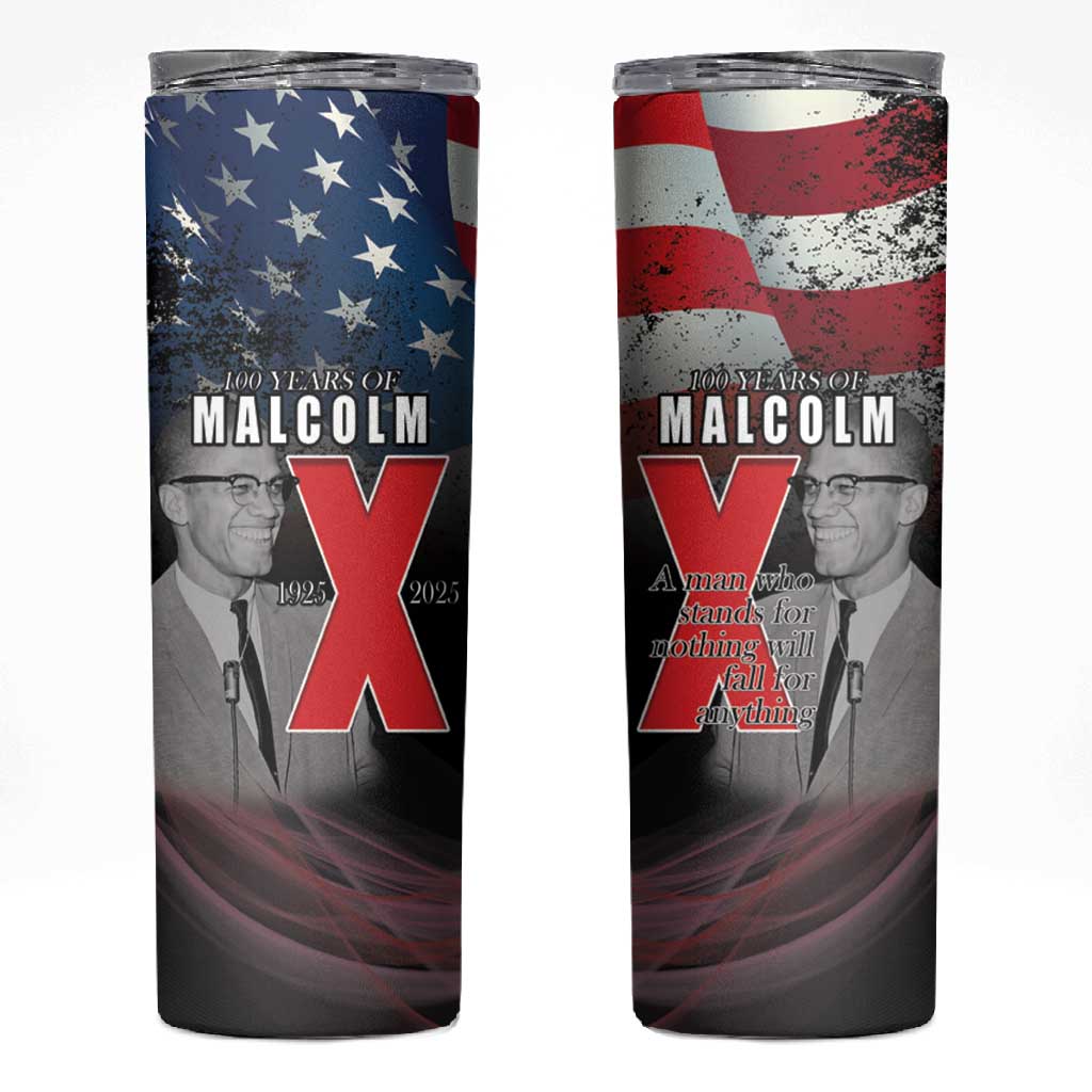 100 Years of Malcolm X Skinny Tumbler His Legacy for Black LT15
