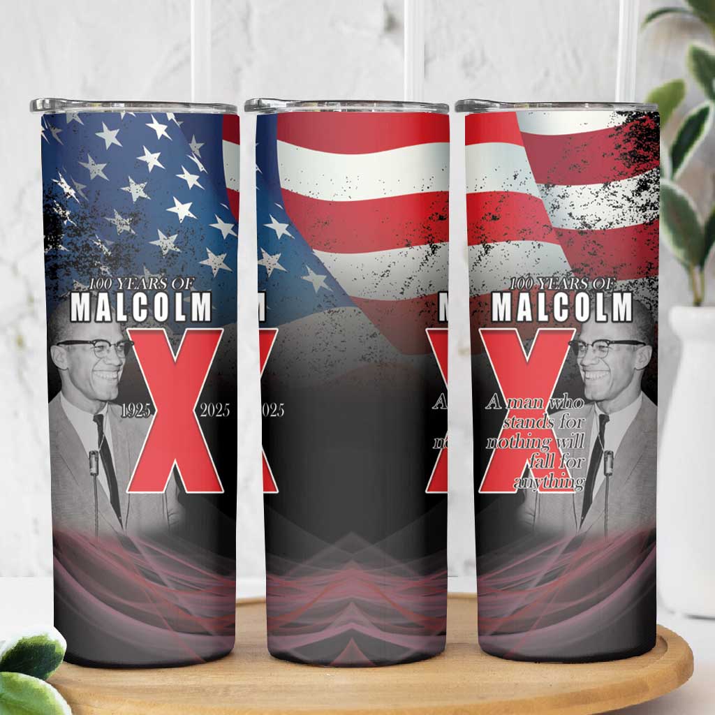 100 Years of Malcolm X Skinny Tumbler His Legacy for Black LT15